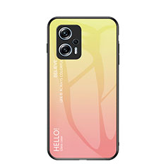 Silikon Schutzhülle Rahmen Tasche Hülle Spiegel Farbverlauf Regenbogen LS1 für Xiaomi Redmi Note 11T Pro 5G Gelb