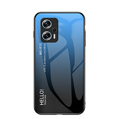 Silikon Schutzhülle Rahmen Tasche Hülle Spiegel Farbverlauf Regenbogen LS1 für Xiaomi Redmi Note 11T Pro+ Plus 5G Blau