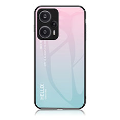 Silikon Schutzhülle Rahmen Tasche Hülle Spiegel Farbverlauf Regenbogen LS1 für Xiaomi Redmi Note 12 Turbo 5G Cyan