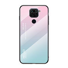 Silikon Schutzhülle Rahmen Tasche Hülle Spiegel Farbverlauf Regenbogen LS1 für Xiaomi Redmi Note 9 Cyan