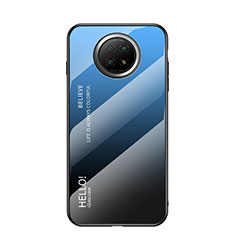 Silikon Schutzhülle Rahmen Tasche Hülle Spiegel Farbverlauf Regenbogen LS1 für Xiaomi Redmi Note 9T 5G Blau