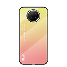 Silikon Schutzhülle Rahmen Tasche Hülle Spiegel Farbverlauf Regenbogen LS1 für Xiaomi Redmi Note 9T 5G Gelb