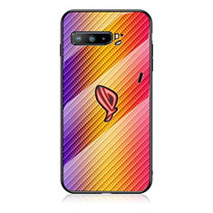 Silikon Schutzhülle Rahmen Tasche Hülle Spiegel Farbverlauf Regenbogen LS2 für Asus ROG Phone 3 Orange