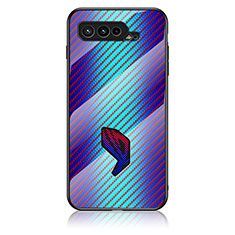 Silikon Schutzhülle Rahmen Tasche Hülle Spiegel Farbverlauf Regenbogen LS2 für Asus ROG Phone 5 Pro Blau