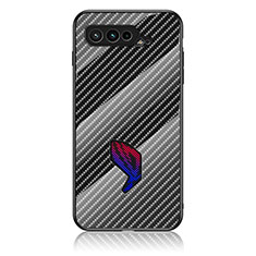 Silikon Schutzhülle Rahmen Tasche Hülle Spiegel Farbverlauf Regenbogen LS2 für Asus ROG Phone 5 Pro Schwarz