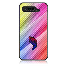 Silikon Schutzhülle Rahmen Tasche Hülle Spiegel Farbverlauf Regenbogen LS2 für Asus ROG Phone 5 ZS673KS Orange