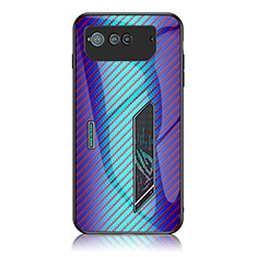 Silikon Schutzhülle Rahmen Tasche Hülle Spiegel Farbverlauf Regenbogen LS2 für Asus ROG Phone 6 Blau