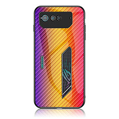 Silikon Schutzhülle Rahmen Tasche Hülle Spiegel Farbverlauf Regenbogen LS2 für Asus ROG Phone 6 Orange