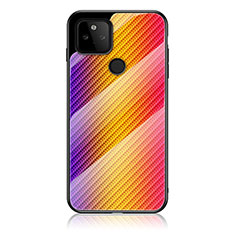 Silikon Schutzhülle Rahmen Tasche Hülle Spiegel Farbverlauf Regenbogen LS2 für Google Pixel 5a 5G Orange