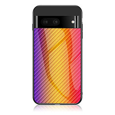 Silikon Schutzhülle Rahmen Tasche Hülle Spiegel Farbverlauf Regenbogen LS2 für Google Pixel 7a 5G Orange