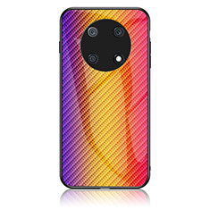 Silikon Schutzhülle Rahmen Tasche Hülle Spiegel Farbverlauf Regenbogen LS2 für Huawei Enjoy 50 Pro Orange