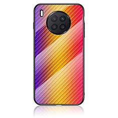 Silikon Schutzhülle Rahmen Tasche Hülle Spiegel Farbverlauf Regenbogen LS2 für Huawei Honor 50 Lite Orange