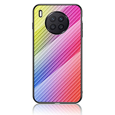 Silikon Schutzhülle Rahmen Tasche Hülle Spiegel Farbverlauf Regenbogen LS2 für Huawei Honor 50 Lite Rosa