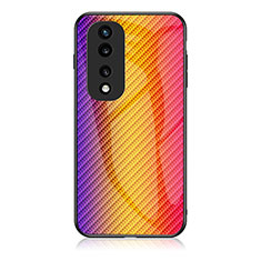 Silikon Schutzhülle Rahmen Tasche Hülle Spiegel Farbverlauf Regenbogen LS2 für Huawei Honor 70 5G Orange