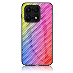 Silikon Schutzhülle Rahmen Tasche Hülle Spiegel Farbverlauf Regenbogen LS2 für Huawei Honor 70 Lite 5G Rosa