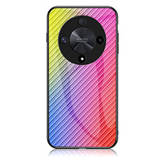 Silikon Schutzhülle Rahmen Tasche Hülle Spiegel Farbverlauf Regenbogen LS2 für Huawei Honor Magic6 Lite 5G Rosa