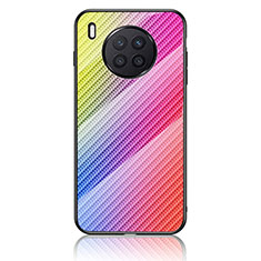 Silikon Schutzhülle Rahmen Tasche Hülle Spiegel Farbverlauf Regenbogen LS2 für Huawei Nova 8i Rosa