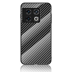 Silikon Schutzhülle Rahmen Tasche Hülle Spiegel Farbverlauf Regenbogen LS2 für OnePlus 10 Pro 5G Schwarz