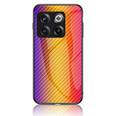 Silikon Schutzhülle Rahmen Tasche Hülle Spiegel Farbverlauf Regenbogen LS2 für OnePlus 10T 5G Orange