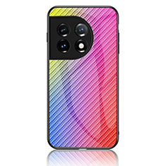 Silikon Schutzhülle Rahmen Tasche Hülle Spiegel Farbverlauf Regenbogen LS2 für OnePlus 11 5G Rosa