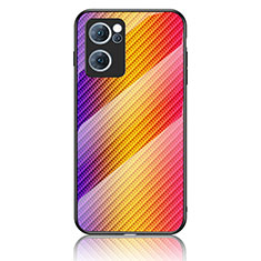 Silikon Schutzhülle Rahmen Tasche Hülle Spiegel Farbverlauf Regenbogen LS2 für OnePlus Nord CE 2 5G Orange