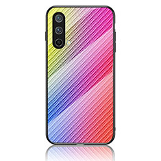 Silikon Schutzhülle Rahmen Tasche Hülle Spiegel Farbverlauf Regenbogen LS2 für OnePlus Nord CE 5G Rosa