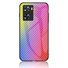 Silikon Schutzhülle Rahmen Tasche Hülle Spiegel Farbverlauf Regenbogen LS2 für OnePlus Nord N20 SE Rosa