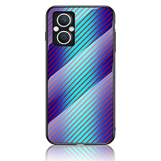 Silikon Schutzhülle Rahmen Tasche Hülle Spiegel Farbverlauf Regenbogen LS2 für Oppo F21 Pro 5G Blau