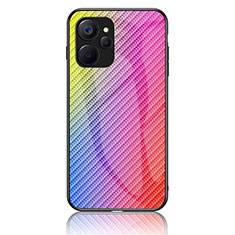 Silikon Schutzhülle Rahmen Tasche Hülle Spiegel Farbverlauf Regenbogen LS2 für Realme 10 5G Rosa