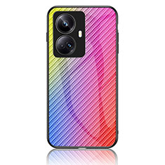 Silikon Schutzhülle Rahmen Tasche Hülle Spiegel Farbverlauf Regenbogen LS2 für Realme 10 Pro+ Plus 5G Rosa