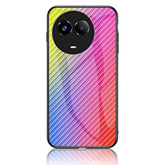 Silikon Schutzhülle Rahmen Tasche Hülle Spiegel Farbverlauf Regenbogen LS2 für Realme 11 5G Rosa