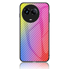 Silikon Schutzhülle Rahmen Tasche Hülle Spiegel Farbverlauf Regenbogen LS2 für Realme 11X 5G Rosa