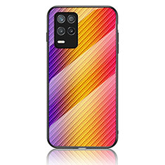 Silikon Schutzhülle Rahmen Tasche Hülle Spiegel Farbverlauf Regenbogen LS2 für Realme 8s 5G Orange