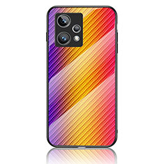 Silikon Schutzhülle Rahmen Tasche Hülle Spiegel Farbverlauf Regenbogen LS2 für Realme 9 Pro+ Plus 5G Orange