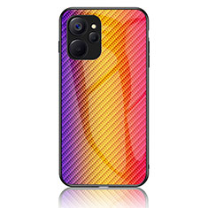 Silikon Schutzhülle Rahmen Tasche Hülle Spiegel Farbverlauf Regenbogen LS2 für Realme 9i 5G Orange