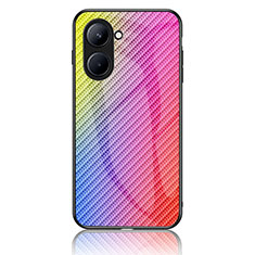 Silikon Schutzhülle Rahmen Tasche Hülle Spiegel Farbverlauf Regenbogen LS2 für Realme C33 Rosa