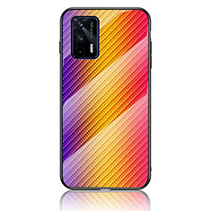 Silikon Schutzhülle Rahmen Tasche Hülle Spiegel Farbverlauf Regenbogen LS2 für Realme GT Neo 2T 5G Orange