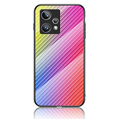 Silikon Schutzhülle Rahmen Tasche Hülle Spiegel Farbverlauf Regenbogen LS2 für Realme Narzo 50 Pro 5G Rosa