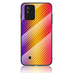 Silikon Schutzhülle Rahmen Tasche Hülle Spiegel Farbverlauf Regenbogen LS2 für Realme Narzo 50i Orange