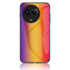 Silikon Schutzhülle Rahmen Tasche Hülle Spiegel Farbverlauf Regenbogen LS2 für Realme Narzo 60x 5G Orange