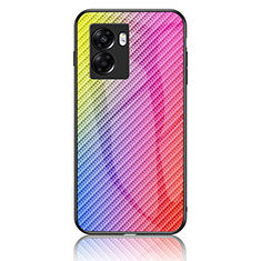 Silikon Schutzhülle Rahmen Tasche Hülle Spiegel Farbverlauf Regenbogen LS2 für Realme V23i 5G Rosa