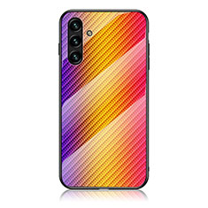 Silikon Schutzhülle Rahmen Tasche Hülle Spiegel Farbverlauf Regenbogen LS2 für Samsung Galaxy A04s Orange