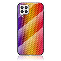 Silikon Schutzhülle Rahmen Tasche Hülle Spiegel Farbverlauf Regenbogen LS2 für Samsung Galaxy A22 4G Orange