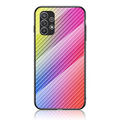 Silikon Schutzhülle Rahmen Tasche Hülle Spiegel Farbverlauf Regenbogen LS2 für Samsung Galaxy A23 4G Rosa