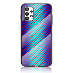 Silikon Schutzhülle Rahmen Tasche Hülle Spiegel Farbverlauf Regenbogen LS2 für Samsung Galaxy A53 5G Blau