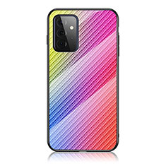 Silikon Schutzhülle Rahmen Tasche Hülle Spiegel Farbverlauf Regenbogen LS2 für Samsung Galaxy A72 5G Rosa
