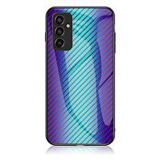 Silikon Schutzhülle Rahmen Tasche Hülle Spiegel Farbverlauf Regenbogen LS2 für Samsung Galaxy F13 4G Blau