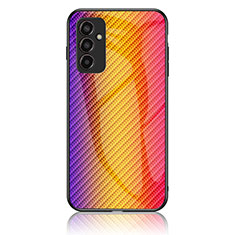 Silikon Schutzhülle Rahmen Tasche Hülle Spiegel Farbverlauf Regenbogen LS2 für Samsung Galaxy F13 4G Orange
