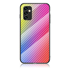 Silikon Schutzhülle Rahmen Tasche Hülle Spiegel Farbverlauf Regenbogen LS2 für Samsung Galaxy M23 5G Rosa