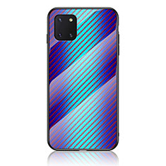 Silikon Schutzhülle Rahmen Tasche Hülle Spiegel Farbverlauf Regenbogen LS2 für Samsung Galaxy M60s Blau